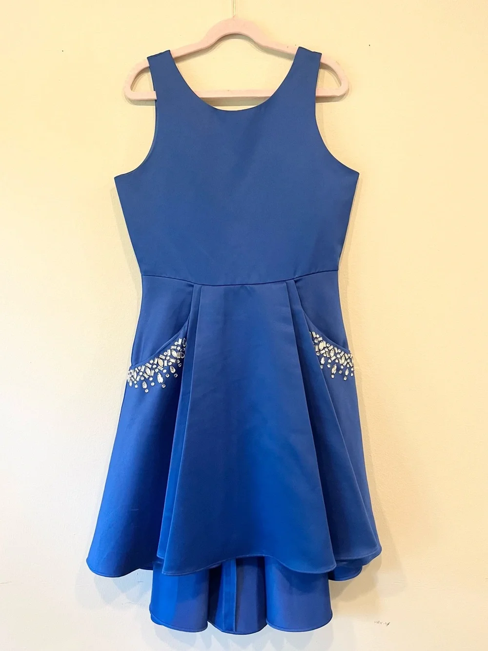 Rare Editions Royal Blue Sleeveless Party Dress with Embellished Pockets - Picture 1 of 4